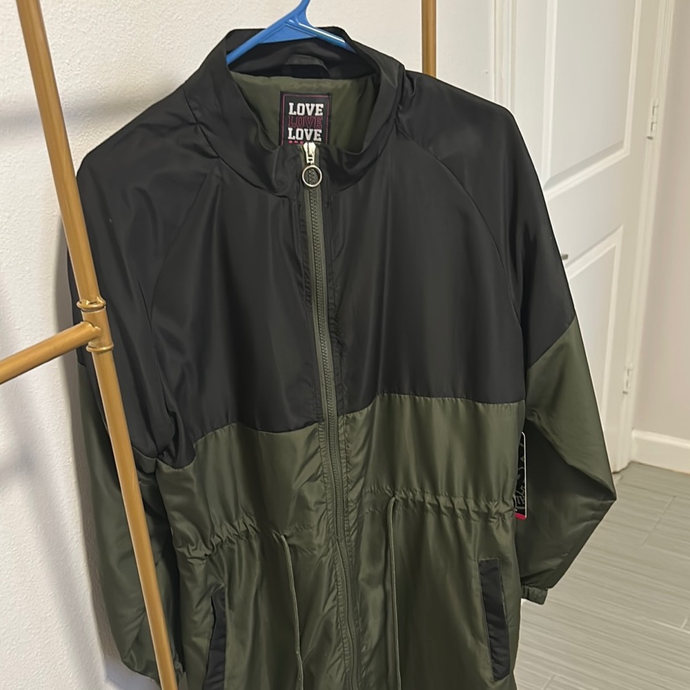 LOVE Two-Tone Black and Green Men's Jacket